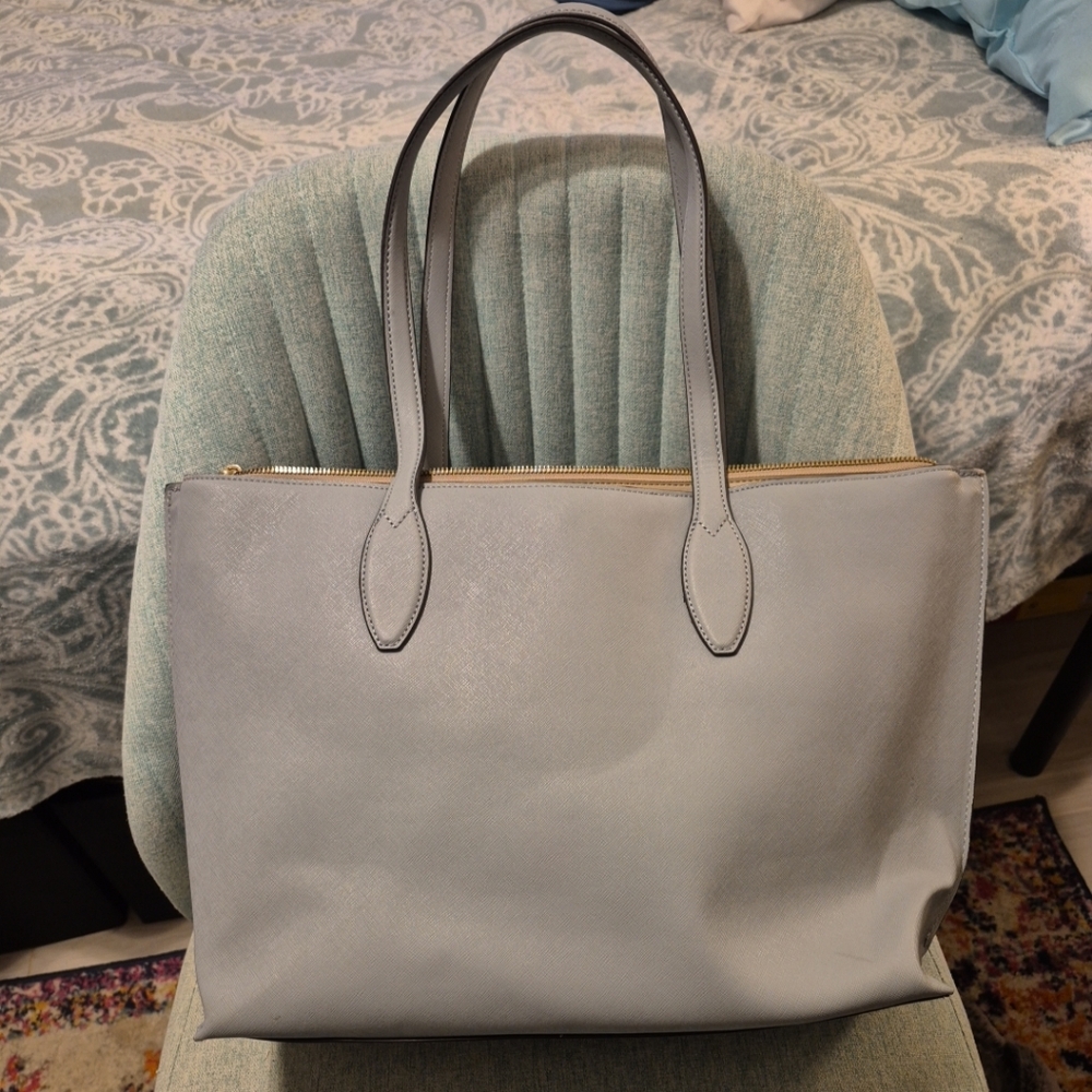 Nine West Elegant Light Gray Tote - Picture 2 of 6
